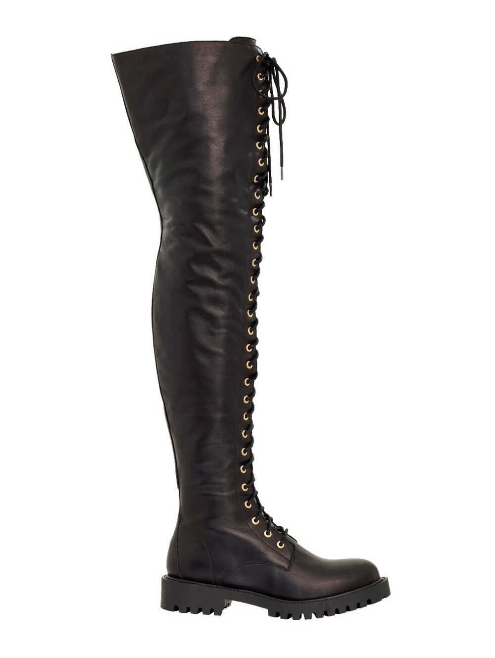 Moschino X HM Leather Thigh-High laced Boots, H&M sz 8.5W H&M